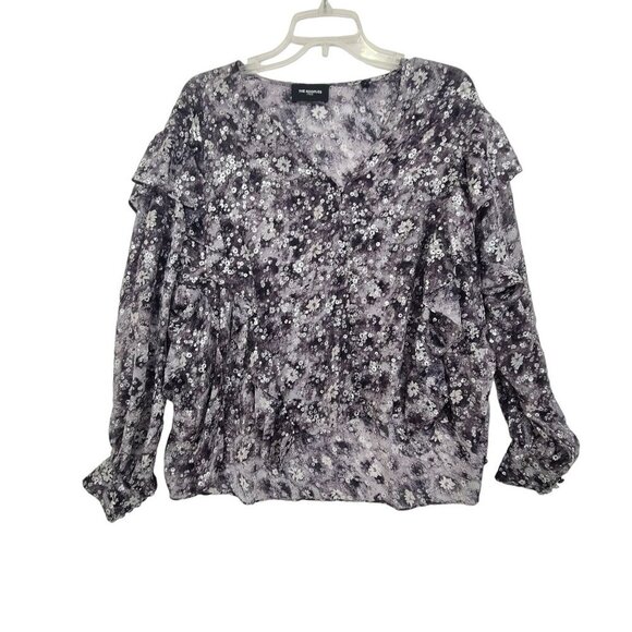 The Kooples Paris Women's Long Sleeve Button Down Floral Ruffle Blouse Size M - Picture 2 of 15